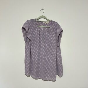 Les Serein 3XL Elegant Lavender Suisse Dot Blouse